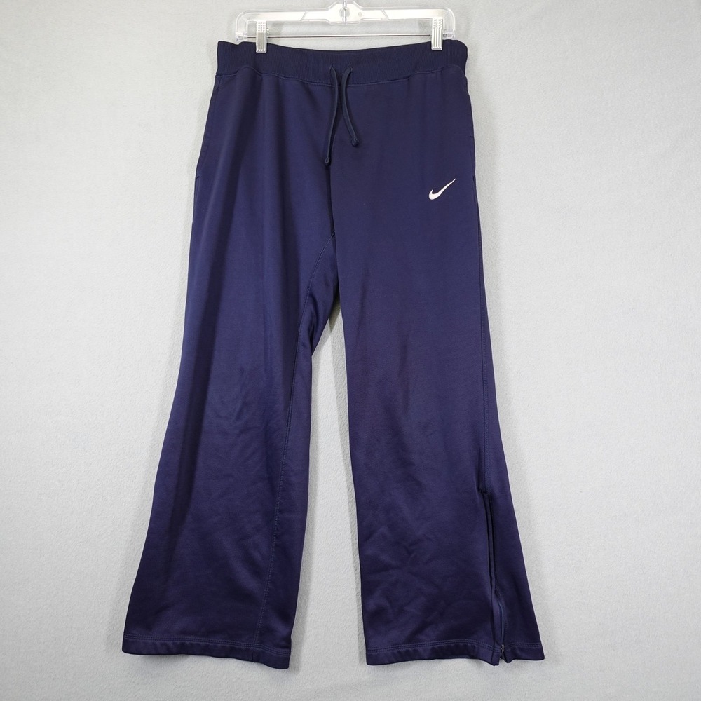 Nike Sweatpants Mens M Blue Therma-Fit Fleece Lined Zip Ankle Athletic Training